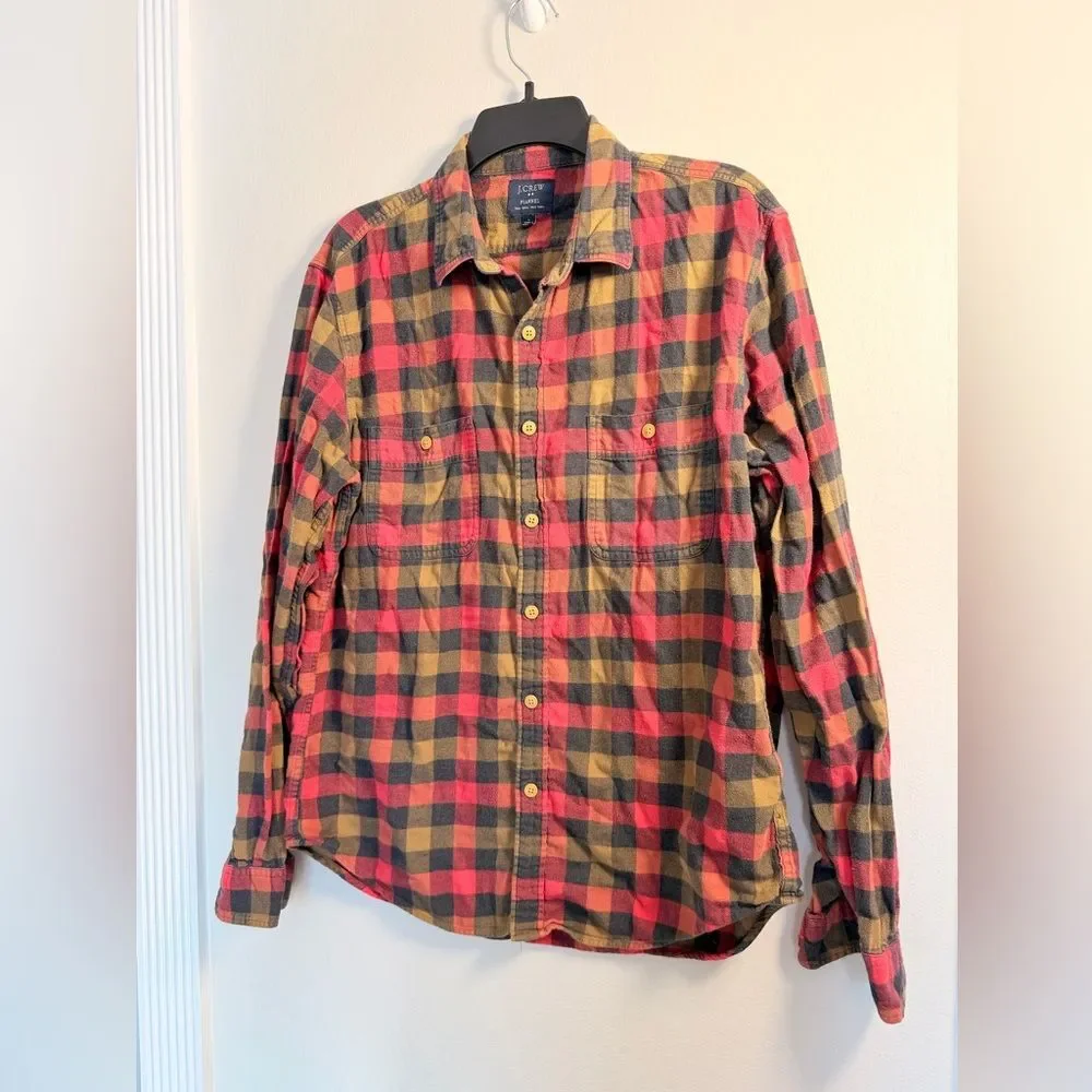 J. Crew Men’s Plaid Button Down Flannel - Size Large